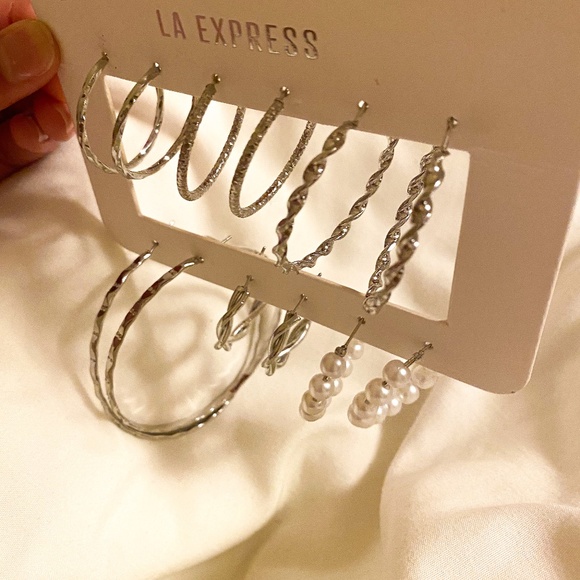 Hoop Earrings Gold and Silver - Picture 1 of 4